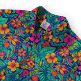 Electric Vibrant Tropical Beach Pattern Hawaiin Button Down Shirt - The Palmix
